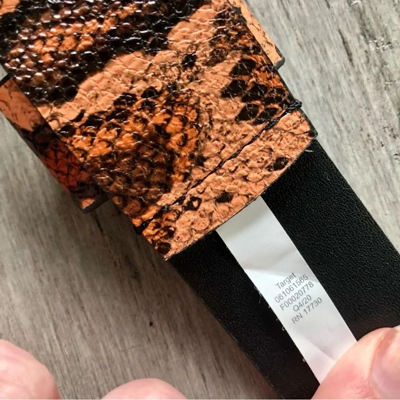 💸 5/20 Universal Thread Orange Faux Snakeskin Belt - Picture 6 of 11